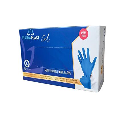 Glove Tpe/pe Pudrasız Tek Kullanımlık Mavi Elastik Eldiven 100 Adet M Ebat