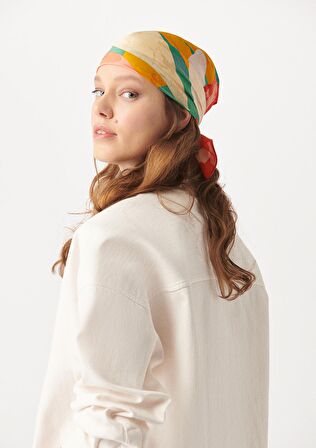 Mavi Renkli Desenli Bandana 1910070-30874