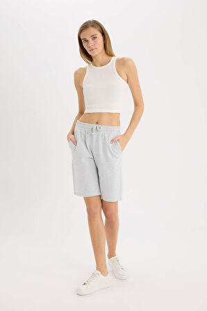 DeFacto Regular Fit Normal Bel Düz Paça Bermuda Şort W9369AZ25SMGR93