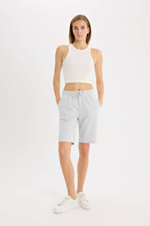 DeFacto Regular Fit Normal Bel Düz Paça Bermuda Şort W9369AZ25SMGR93