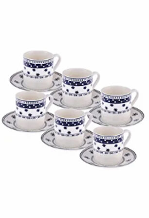 Emsan Ethnic Mix New Bone 6 Kişilik Kahve Fincan Takımı 90 ml