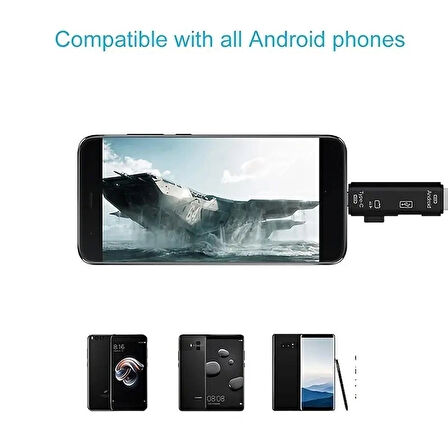 5'i 1 arada USB Tip C / USB / Mikro USB / TF / SD Hafıza Kartı Okuyucu OTG Adaptörü