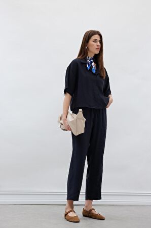 DeFacto Straight Fit Çift Cepli Yüksek Bel Düz Paça Modal Kumaş Pantolon E5962AX25SPNV100